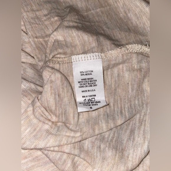 Six Fifty Crewneck Henley Shirt Pullover‎ Women S Shirttail Tan Lightweight - Picture 5 of 6